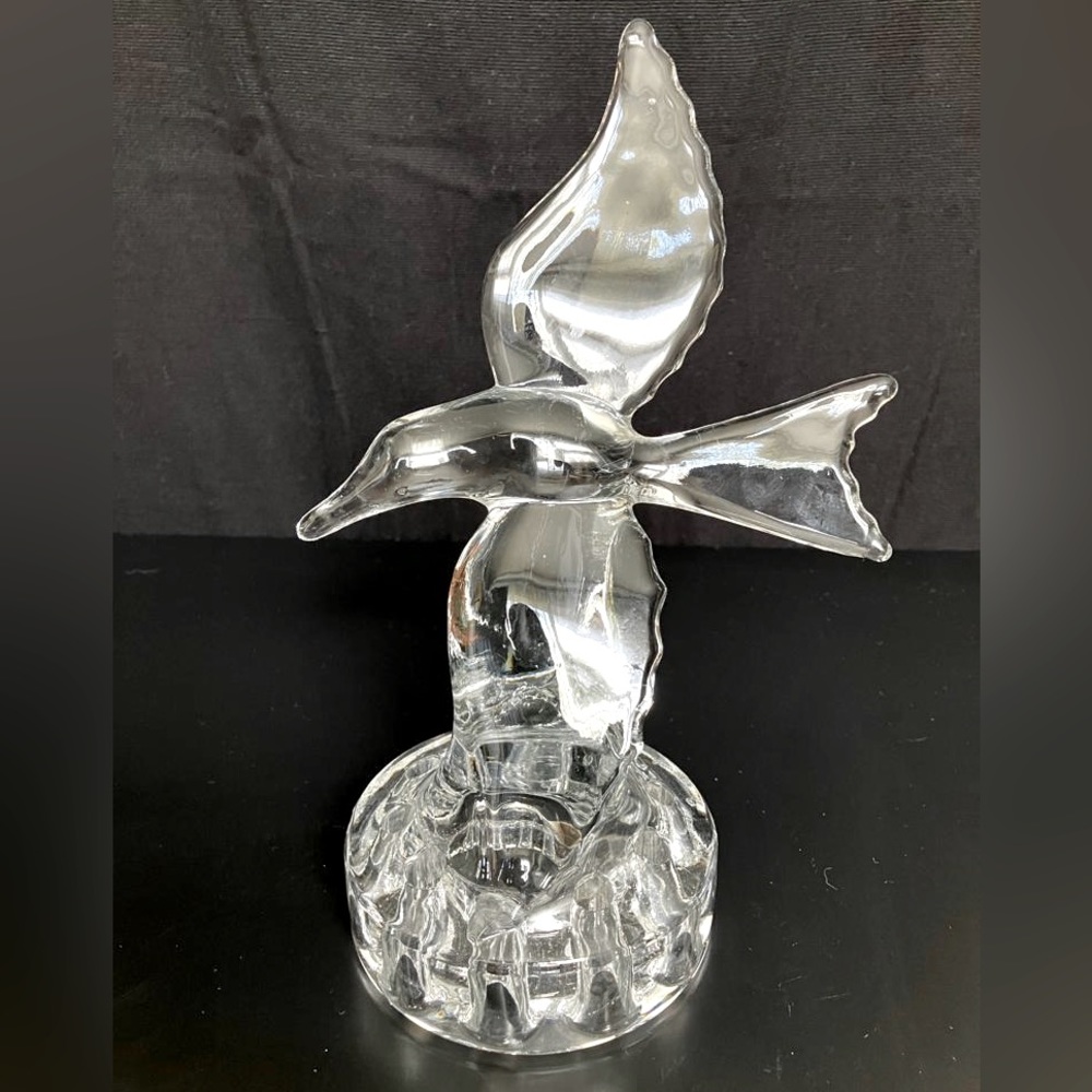 Vintage Cambridge Clear Glass Sea Gull 10 Holes Flower Frog